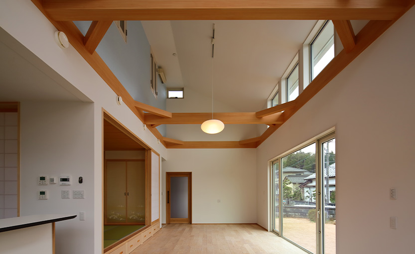 無垢フローリングが暖かい全館空調の家