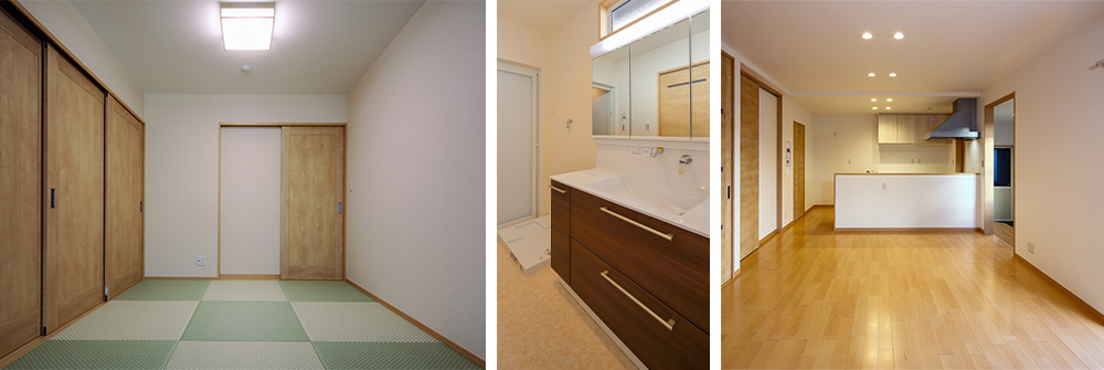 インナーガレージと広い屋上のある家