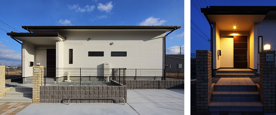 中庭を囲った明るい平屋住宅