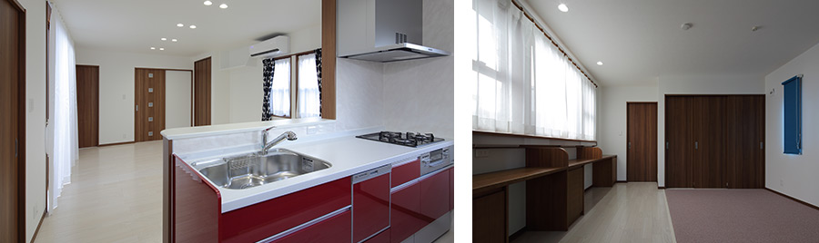 中庭を囲った明るい平屋住宅