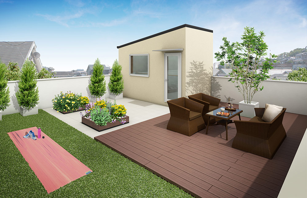 ガーデニングや家庭菜園が楽しめる屋上