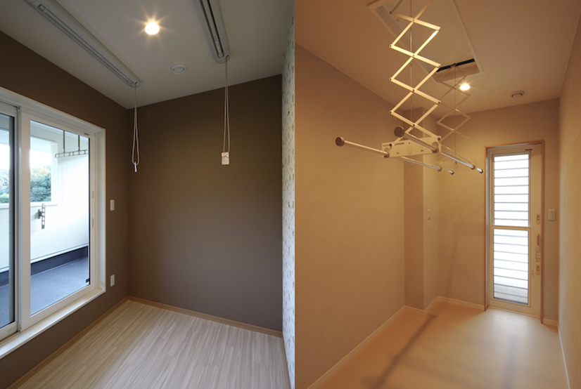 天気や時間を気にせず洗濯ができるランドリールーム